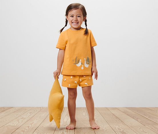 Dětská pyžama, 2 ks, krátká, husy