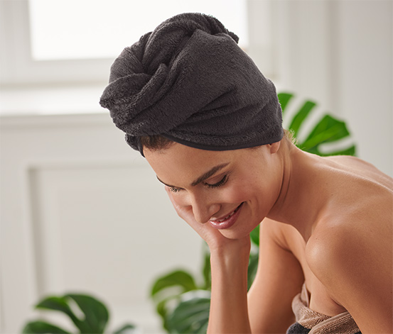 Ručníkový turban, černý