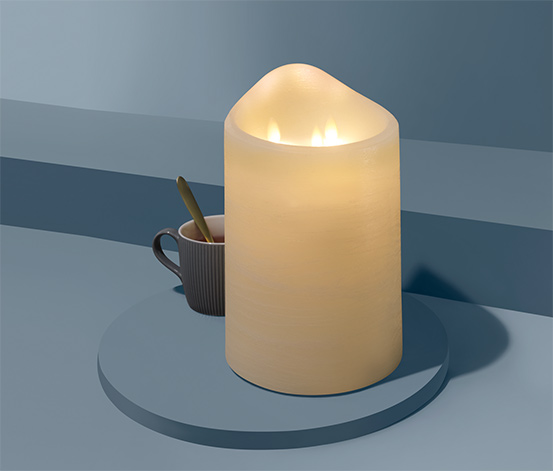 Svíčka z pravého vosku s LED