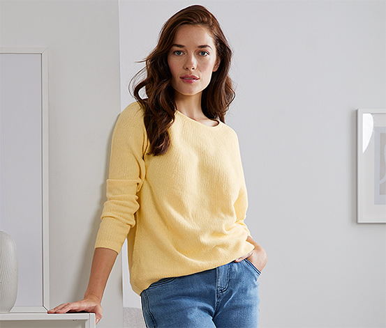 Pletený svetr, žlutý