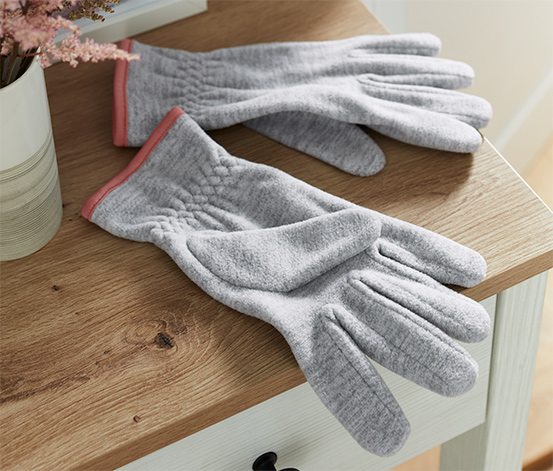 Fleecové rukavice, šedé 