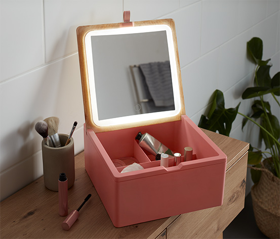 Úložný box s LED zrcátkem