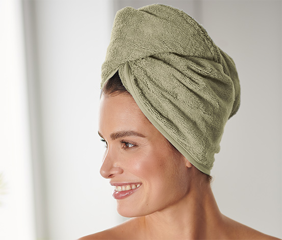 Ručníkový turban, zelený