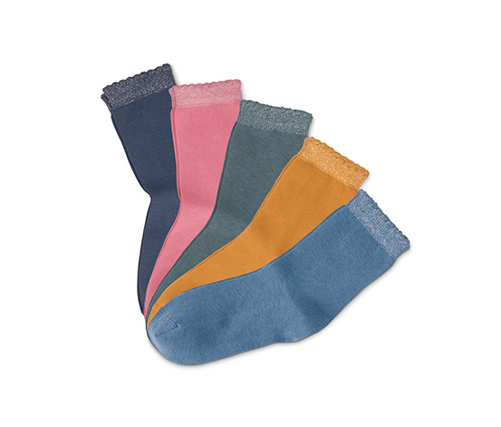 Ponožky, 5 párů, různé barvy