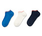 Krátké ponožky, 3 páry, modré