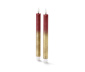 Dlouhé svíčky z pravého vosku s LED, 2 ks, zlato-tmavě červené