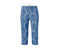 Strečové kalhoty v 3/4 délce, s potiskem, modré