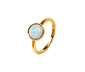 Prsten, pozlacený 23karátovým zlatem, se syntetickým opálem