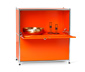Kovová odkládací skříňka »CN3«, nízká, s výklopnými dvířky, oranžová