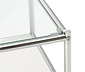 Kovový odkládací stolek »CN3« se skleněnou deskou, bílý