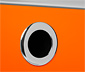 Kovová odkládací skříňka »CN3«, nízká, s výklopnými dvířky, oranžová