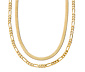 Vrstvený náhrdelník, pozlacený 23karátovým zlatem, dvouřadý