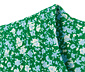 Halenkové triko se 3/4 rukávem, zelené s květinovým celopotiskem