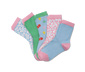 Ponožky, 5 párů, růžové, modré, zelené