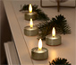 Čajové svíčky LED z pravého vosku, zlaté, 4 ks