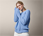 Pletený svetr z čisté bavlny, modrý