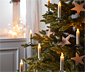 Svíčky na vánoční stromeček s LED, 12 ks, krémově bílé