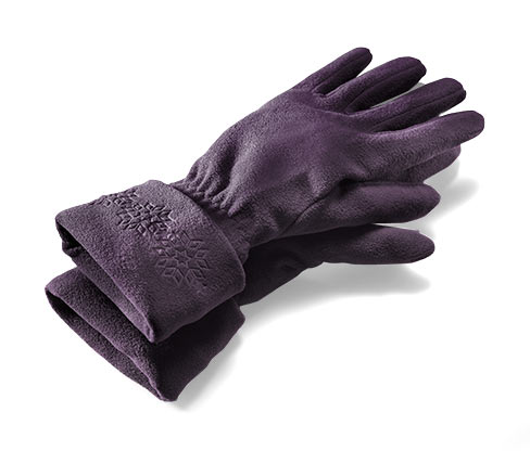 Levně Mikrofleecové rukavice, temně fialové