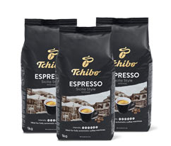Tchibo Espresso Sicilia Style - 3 x 1 kg zrnkové kávy