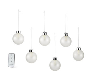 Vánoční koule s LED, 6 ks