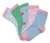 Ponožky, 5 párů, růžové, modré, zelené
