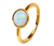 Prsten, pozlacený 23karátovým zlatem, se syntetickým opálem
