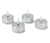 Čajové svíčky LED z pravého vosku, stříbrné, 4 ks