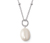 Náhrdelník, rhodiované stříbro 925/1000, se sladkovodní perlou z řízeného chovu