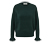 Pletený svetr s volánkovými detaily, tmavě zelený