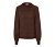 Pletený svetr s copánkovým vzorem, hnědý