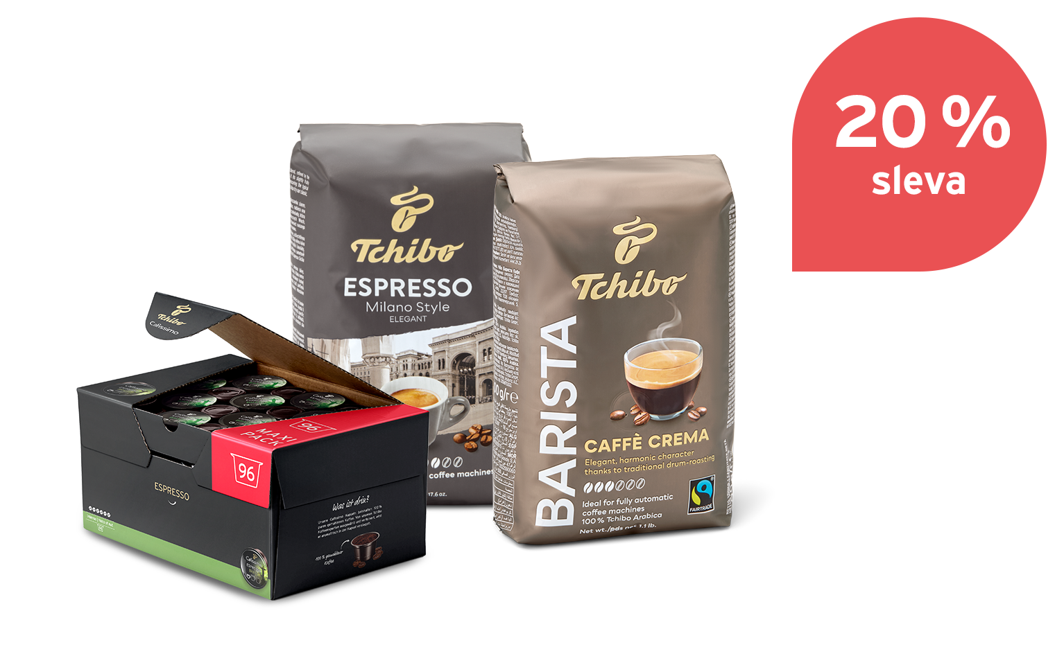 Verschiedene Kaffees stehen nebeneinander